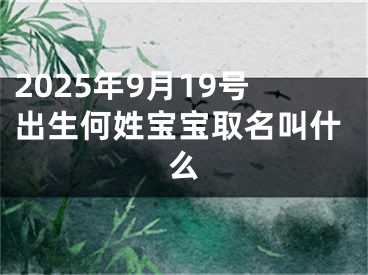 2025年9月19号出生何姓宝宝取名叫什么