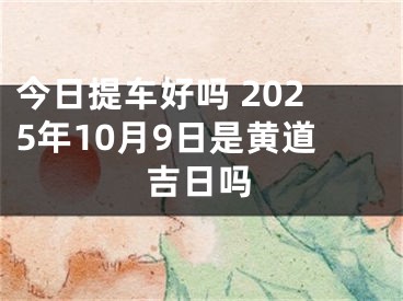 今日提车好吗 2025年10月9日是黄道吉日吗