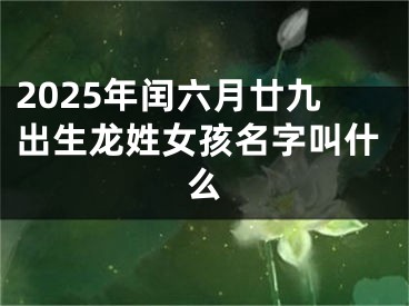 2025年闰六月廿九出生龙姓女孩名字叫什么