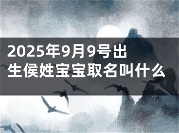 2025年9月9号出生侯姓宝宝取名叫什么