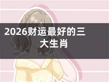 2026财运最好的三大生肖