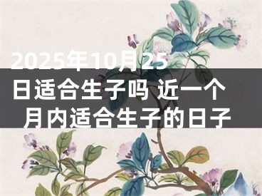 2025年10月25日适合生子吗 近一个月内适合生子的日子