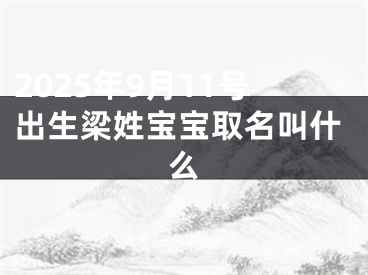 2025年9月11号出生梁姓宝宝取名叫什么