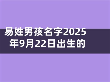 易姓男孩名字2025年9月22日出生的