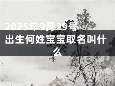 2025年9月29号出生何姓宝宝取名叫什么