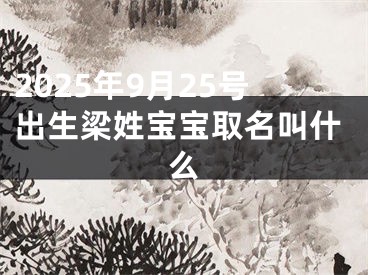 2025年9月25号出生梁姓宝宝取名叫什么
