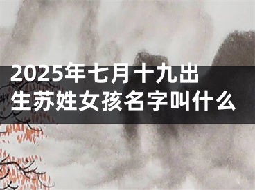 2025年七月十九出生苏姓女孩名字叫什么