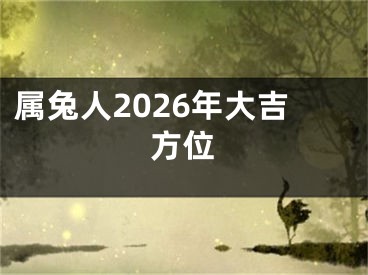 属兔人2026年大吉方位