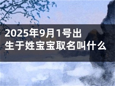 2025年9月1号出生于姓宝宝取名叫什么