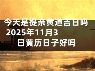 今天是提亲黄道吉日吗 2025年11月3日黄历日子好吗