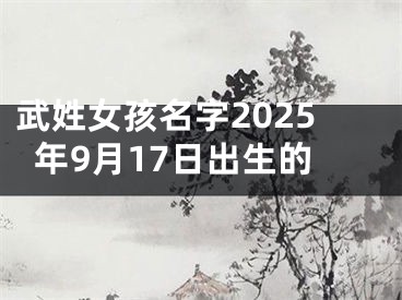 武姓女孩名字2025年9月17日出生的