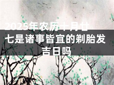 2025年农历十月廿七是诸事皆宜的剃胎发吉日吗
