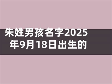 朱姓男孩名字2025年9月18日出生的