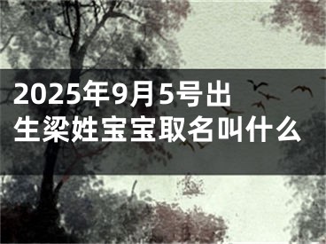 2025年9月5号出生梁姓宝宝取名叫什么