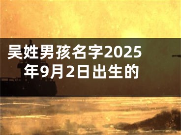 吴姓男孩名字2025年9月2日出生的