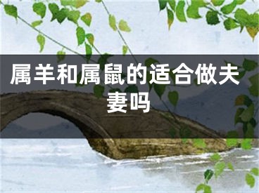 属羊和属鼠的适合做夫妻吗