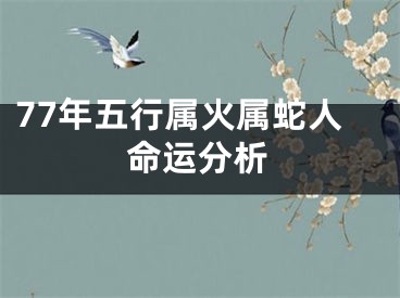 77年五行属火属蛇人命运分析