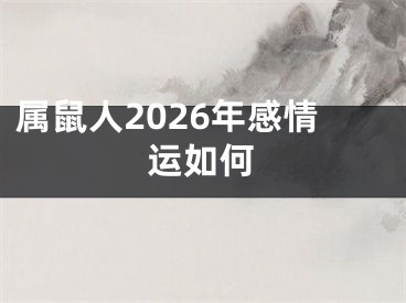 属鼠人2026年感情运如何