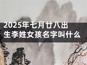 2025年七月廿八出生李姓女孩名字叫什么