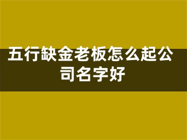 五行缺金老板怎么起公司名字好