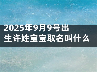 2025年9月9号出生许姓宝宝取名叫什么