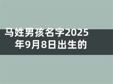 马姓男孩名字2025年9月8日出生的