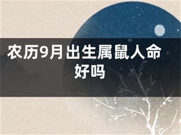 农历9月出生属鼠人命好吗