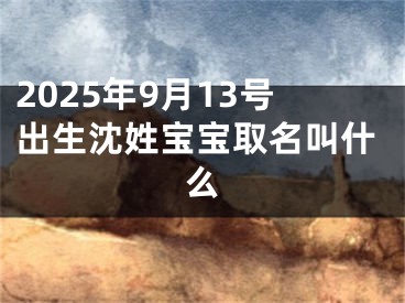 2025年9月13号出生沈姓宝宝取名叫什么