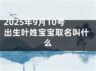 2025年9月10号出生叶姓宝宝取名叫什么