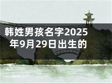 韩姓男孩名字2025年9月29日出生的