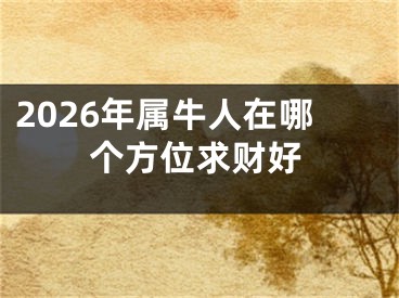 2026年属牛人在哪个方位求财好