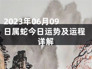2023年06月09日属蛇今日运势及运程详解