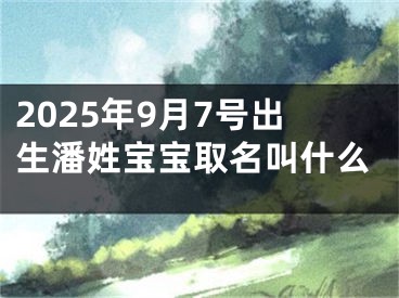 2025年9月7号出生潘姓宝宝取名叫什么