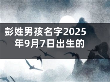 彭姓男孩名字2025年9月7日出生的