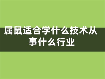 属鼠适合学什么技术从事什么行业