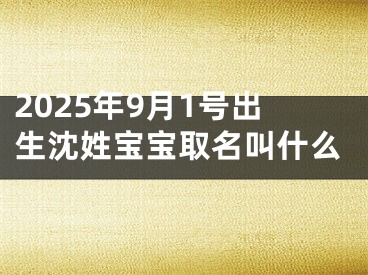 2025年9月1号出生沈姓宝宝取名叫什么