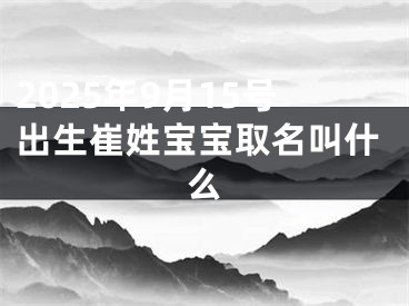 2025年9月15号出生崔姓宝宝取名叫什么