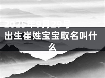 2025年9月29号出生崔姓宝宝取名叫什么