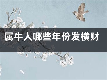 属牛人哪些年份发横财