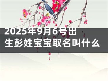 2025年9月6号出生彭姓宝宝取名叫什么