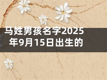 马姓男孩名字2025年9月15日出生的