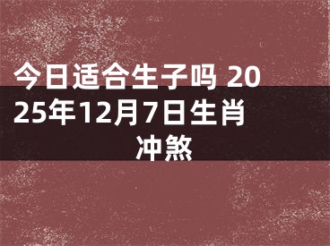 今日适合生子吗 2025年12月7日生肖冲煞