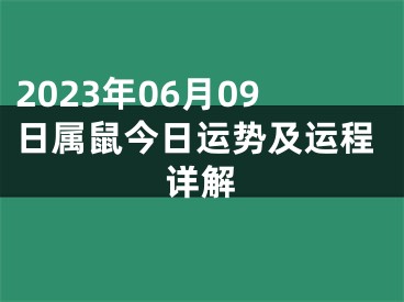 2023年06月09日属鼠今日运势及运程详解