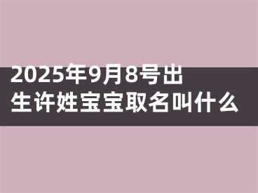 2025年9月8号出生许姓宝宝取名叫什么