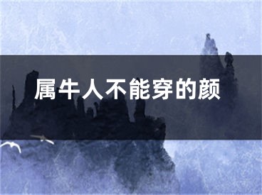 属牛人不能穿的颜
