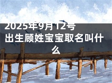 2025年9月12号出生顾姓宝宝取名叫什么