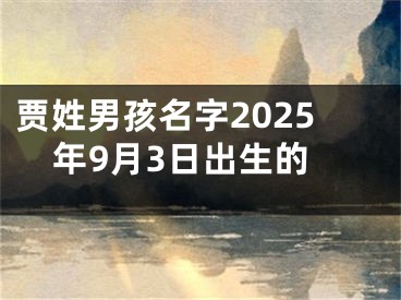 贾姓男孩名字2025年9月3日出生的