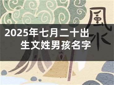 2025年七月二十出生文姓男孩名字