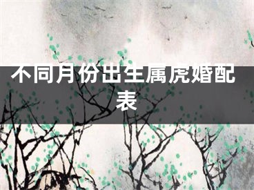 不同月份出生属虎婚配表