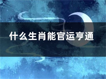 什么生肖能官运亨通